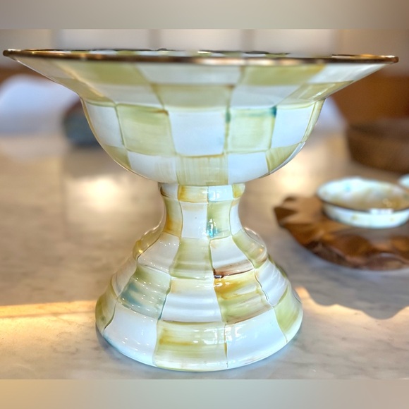 MaKenzie—Childs Checkered 7 Piece Set, Ice bucket, tray, 3/ small & 1 Large dish - Picture 3 of 15